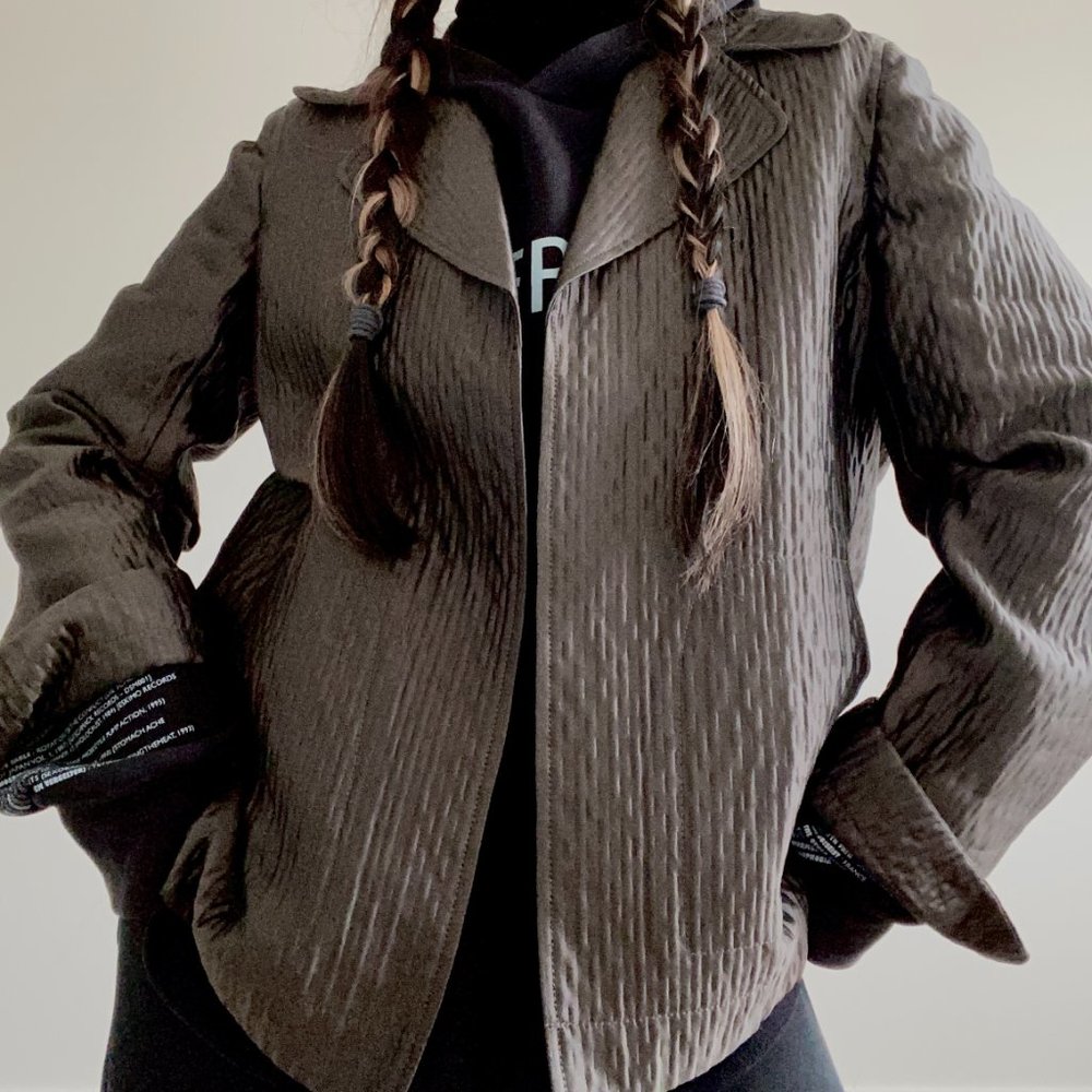 Vintage Textured Silk Peacoat - Picture 4 of 4